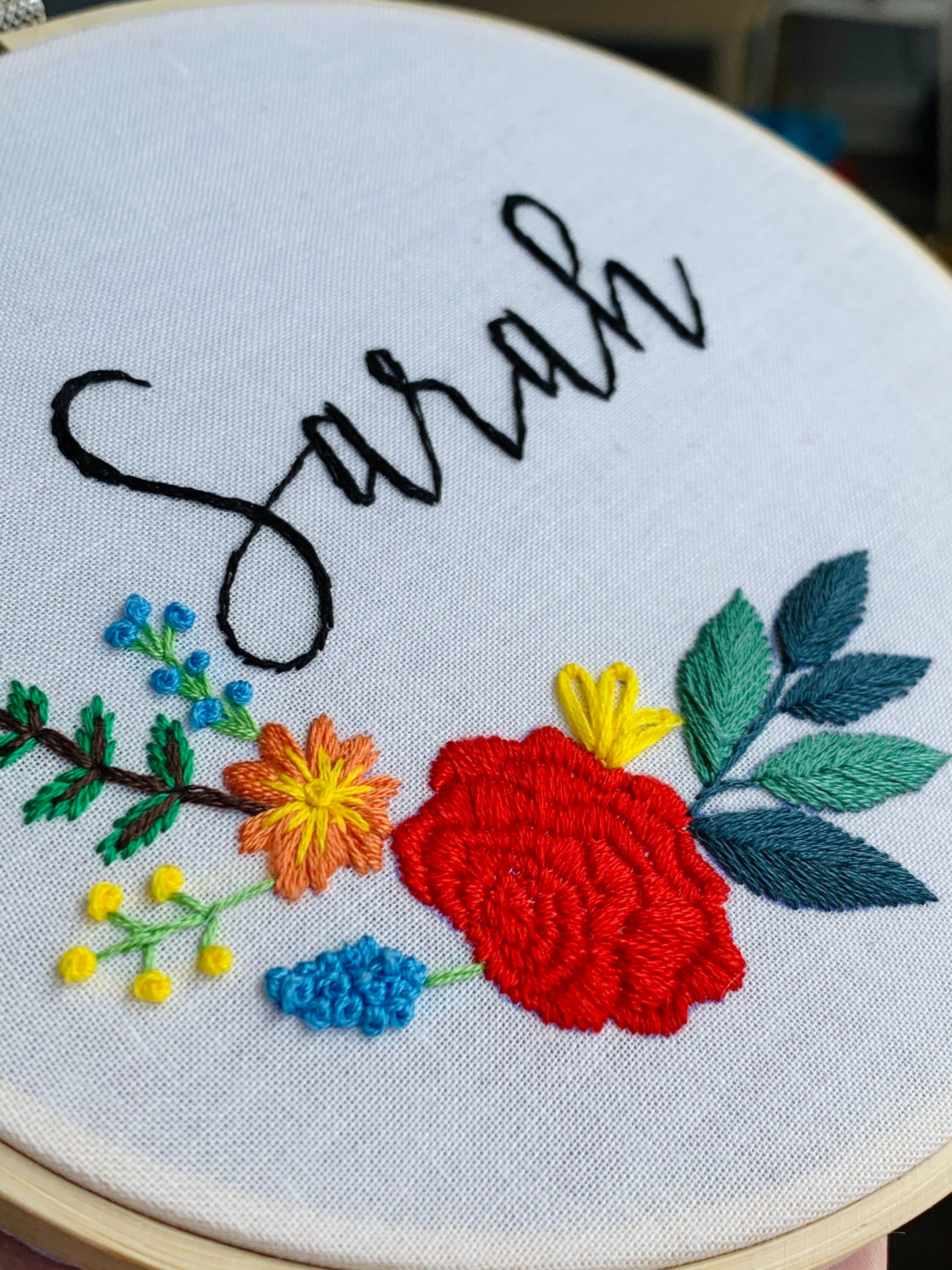 Rose Flower Embroidery Hoop Wedding Embroidery Hoop | Etsy