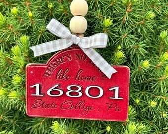 zip code Christmas ornament