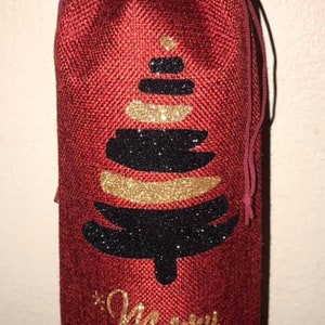 Festive Holiday Wine Bottle Gift Bags