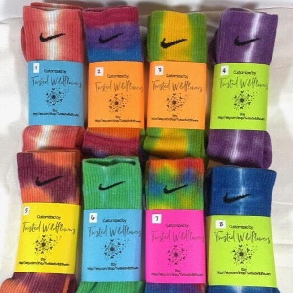 Custom Tie-dyed Nike Crew Socks