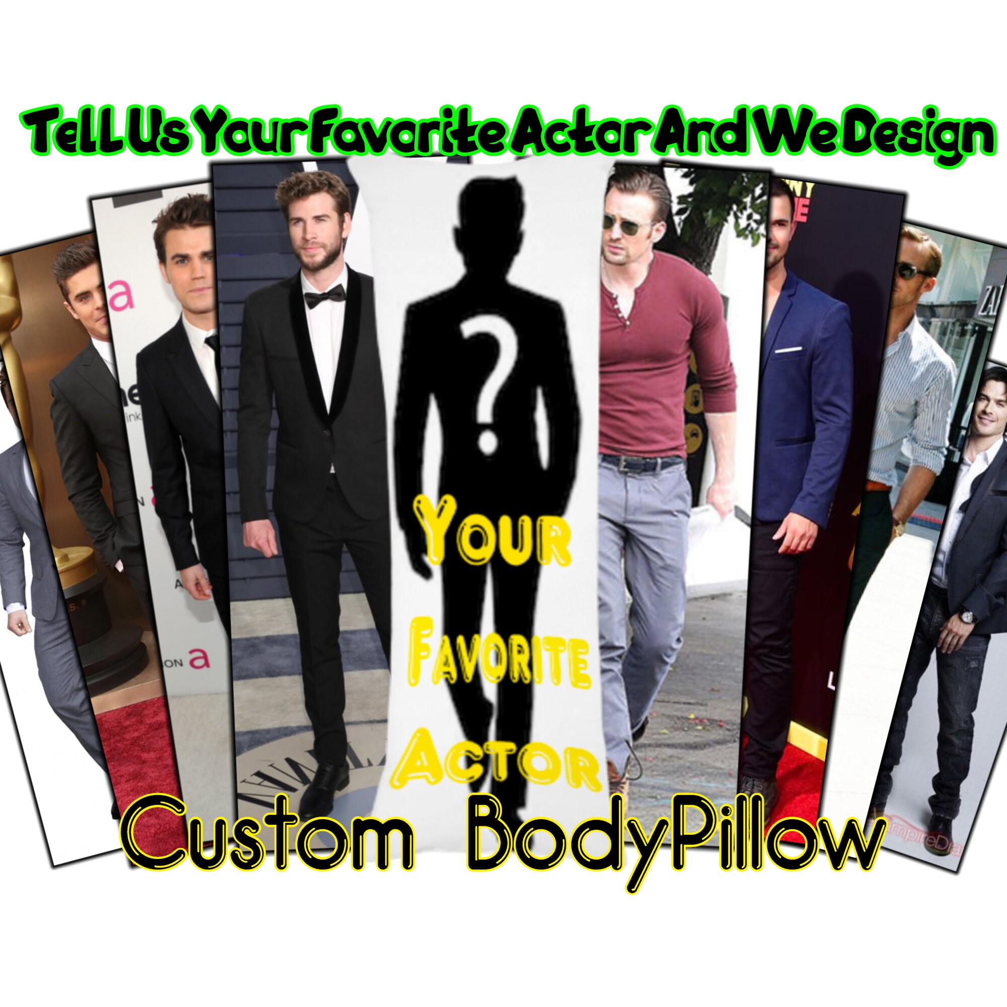 Custom Actor Body Pillow Custom Body Pillow Body Pillow Etsy UK