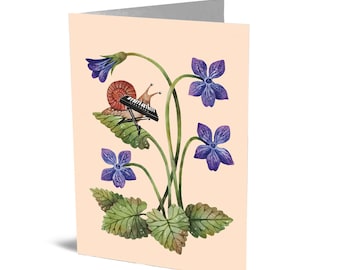 Kaart februari (slak en krokus)