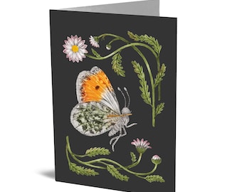 Kaart april (oranjetipje en madeliefje)