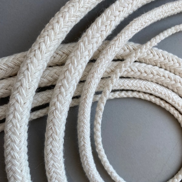 Braided Cotton Rope Macramé Crafting Cord Off White Cotton Rope Macramé Supplies Fiber Art Cotton DIY Rope