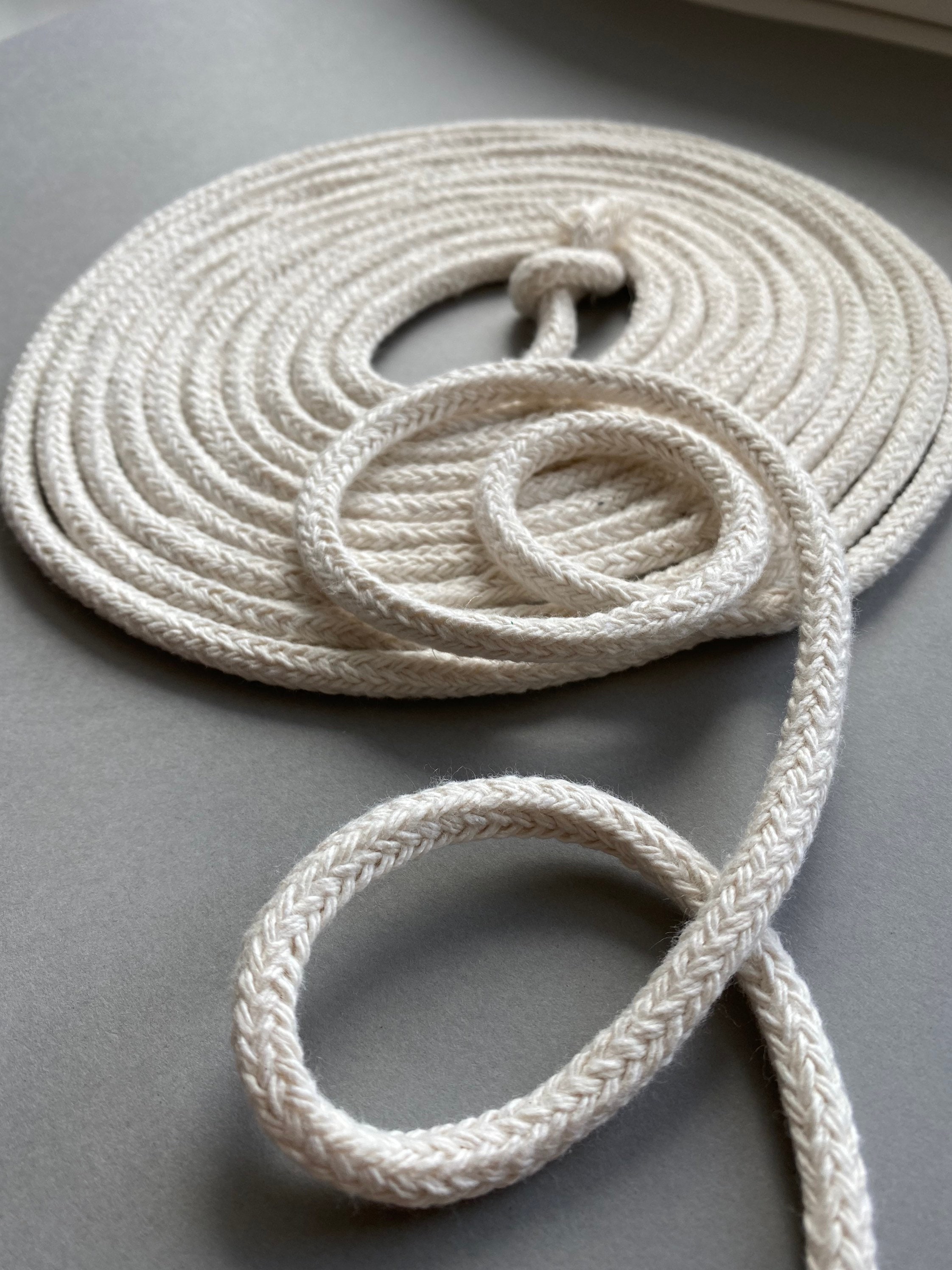 5 mm cotton braided rope 20 meters massiv braided rope Soft Etsy