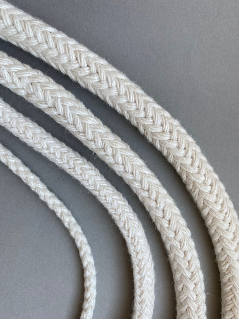 Cuerda de algodón trenzado Macramé Crafting Cord Off White Cotton Cuerda Macramé Suministros Fiber Art Cotton DIY Cuerda imagen 4