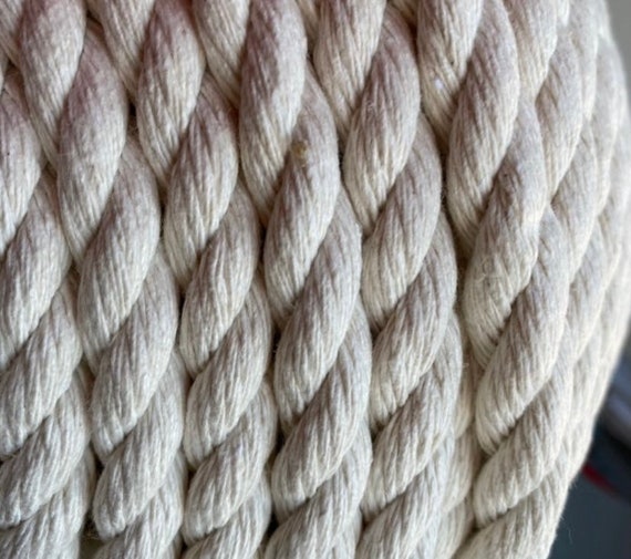 White 20 Mm Twisted Cotton Rope, 10 Meters Natural Rope