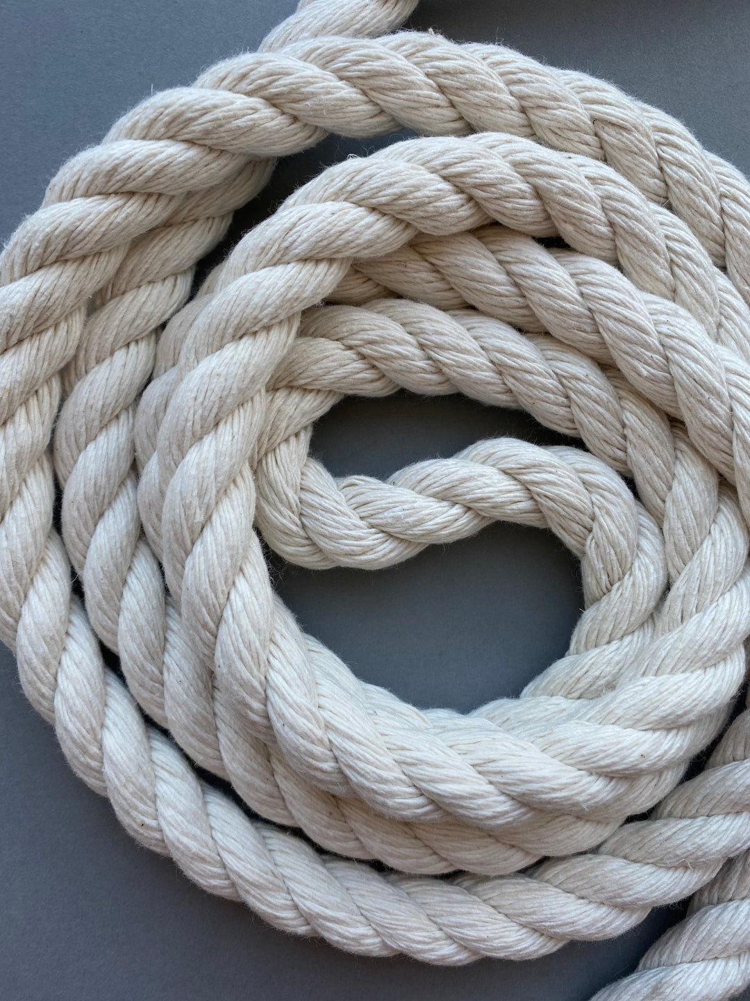 White Cotton Rope 3/8 inch x 100 Feet Natural Thick Rope Twisted Rope for  Wall Hanging, Decor Crafts Projects, Home Decoration