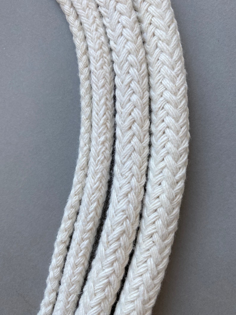 Cuerda de algodón trenzado Macramé Crafting Cord Off White Cotton Cuerda Macramé Suministros Fiber Art Cotton DIY Cuerda imagen 5