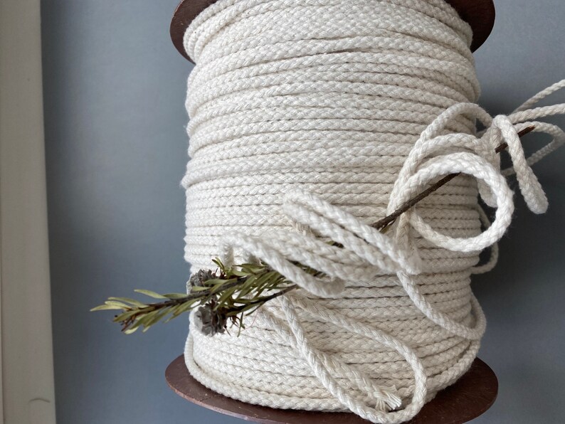 4 Mm Cotton Macrame Cord 100 M Spool Rope Massiv Braided Etsy