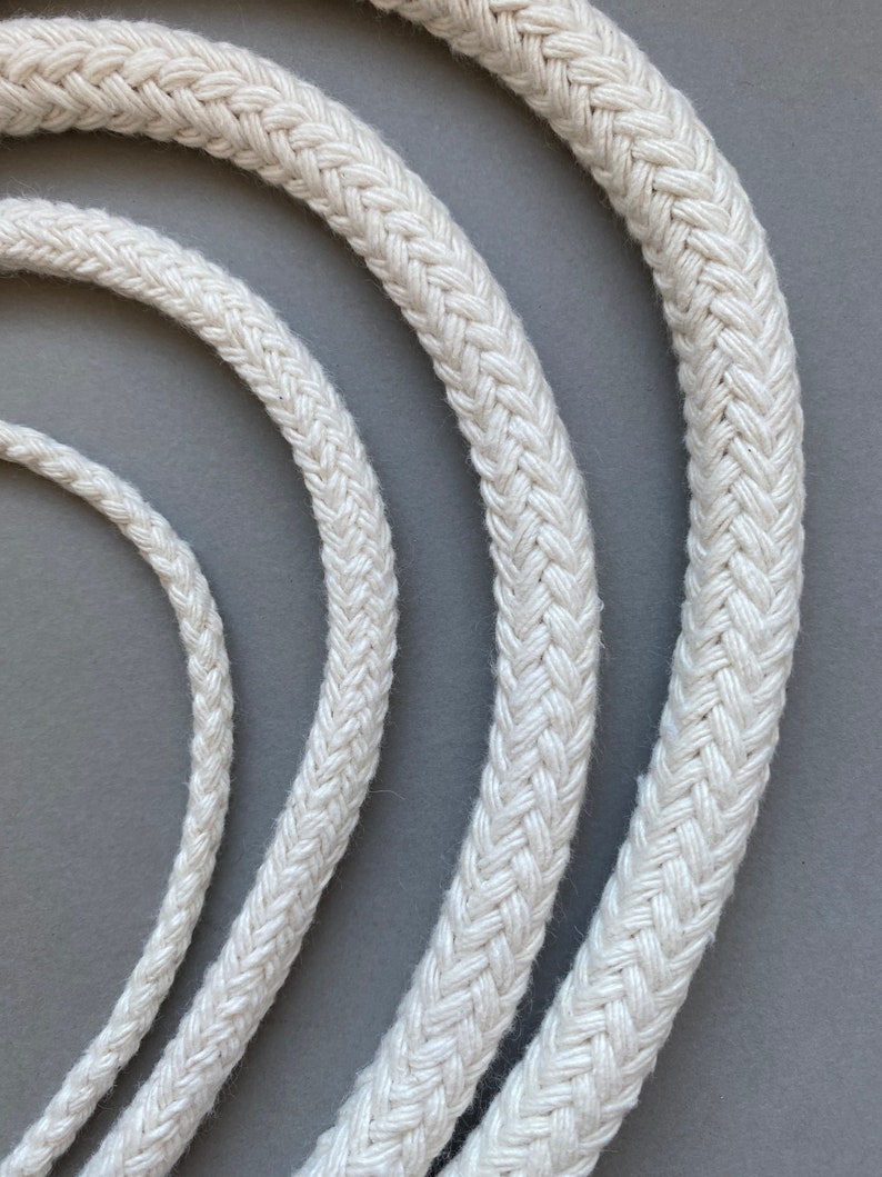 Cuerda de algodón trenzado Macramé Crafting Cord Off White Cotton Cuerda Macramé Suministros Fiber Art Cotton DIY Cuerda imagen 7