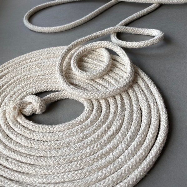 Corde tressée en coton de 6 mm, corde tressée massiv de 20 mètres, cordon de macramé doux, corde de fabrication arc-en-ciel, Décor nautique, Fabriqué en Europe du Nord