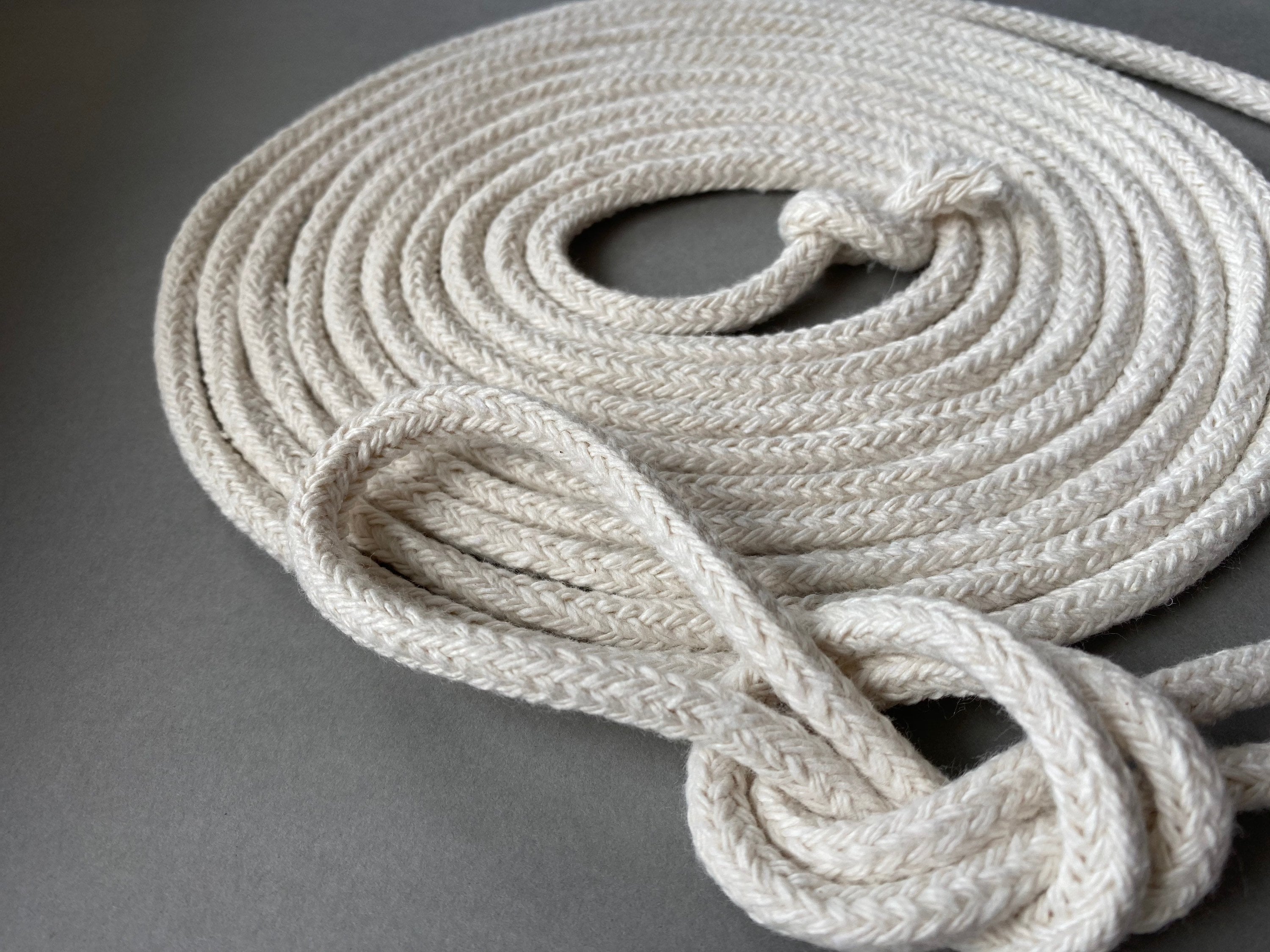 5 mm cotton braided rope 20 meters massiv braided rope Soft | Etsy