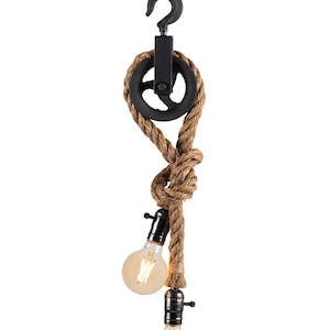 Industrielle mini pulley lamp/rope lamp