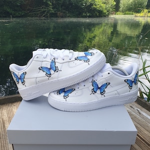 Custom Air Force 1 butterfly blue black drip butterfly af1 shoes all sizes mens women s junior personalised gift custom sneakers