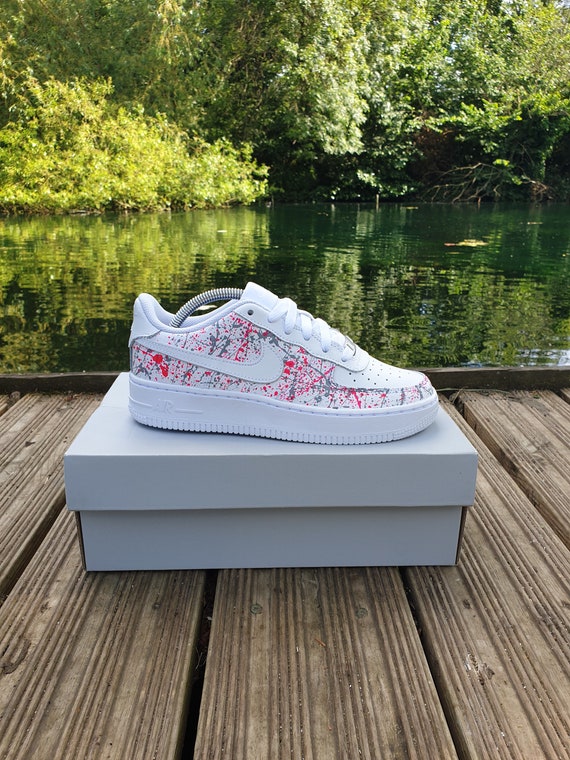 white & pink air force 1 trainers junior