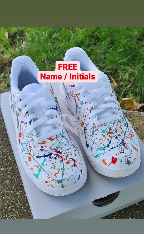 Custom Air Force 1 Trainers Neon Rainbow Outline Af1 Nike Af1 