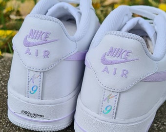 Custom Air Force 1 painted  af1 trainers shoes purple, lilac sneakers (all sizes mens women's, junior, kids and infants) personalised gift
