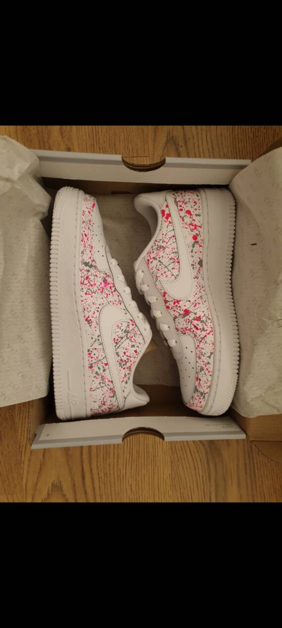 Pink LV Swoosh Inspired - Custom Air Force 1 - Hand Painted AF1