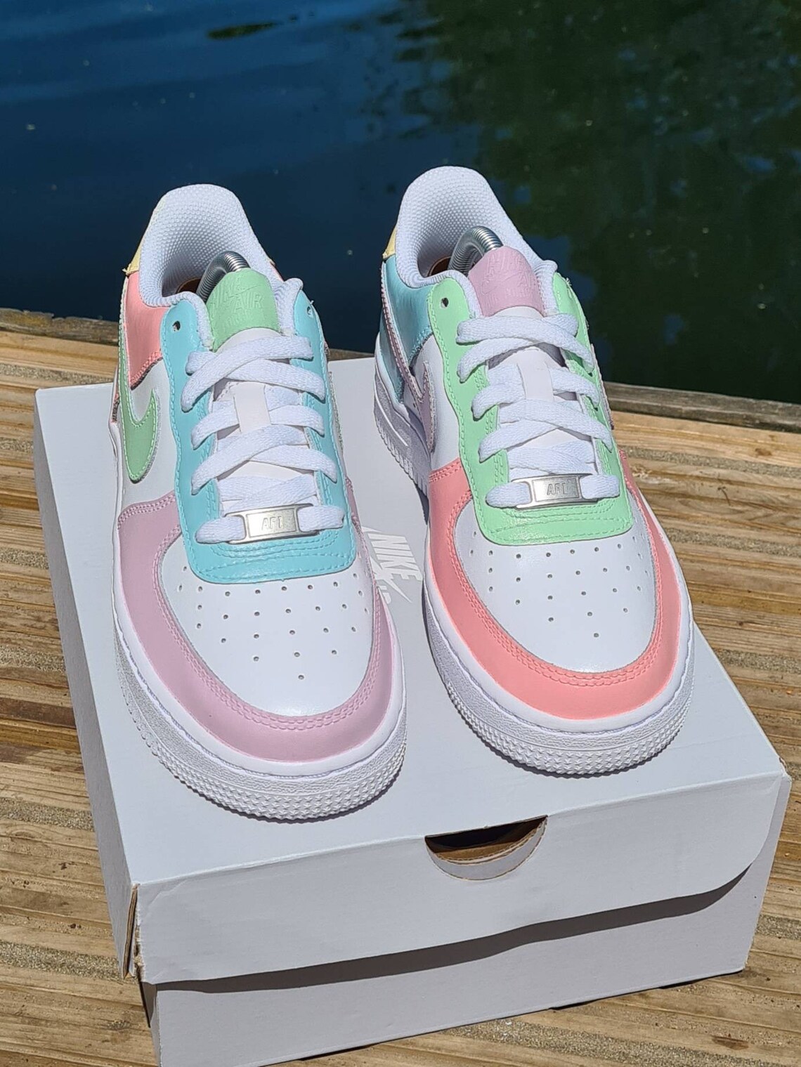 Custom pastel Air Force 1 trainers af1 easter pastel | Etsy