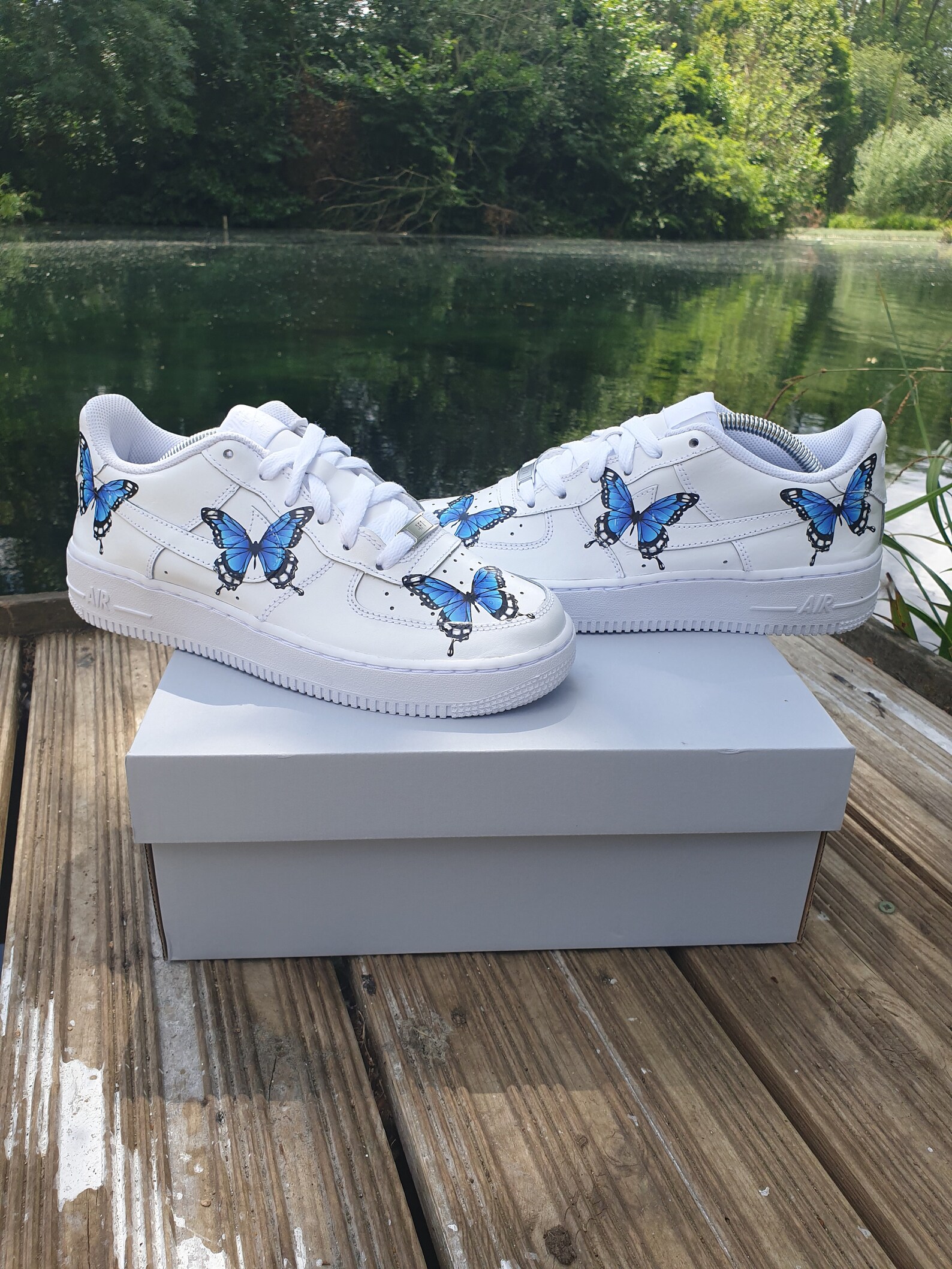 Custom Air Force 1 Butterfly Blue Black Drip Butterfly Af1 | Etsy UK