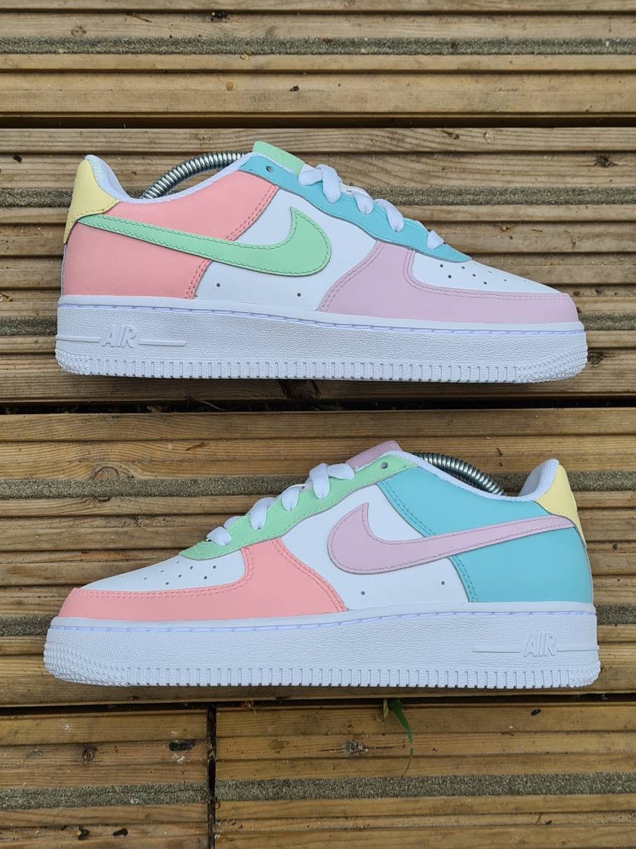 Nike Air Force 1 Sneakers - Custom Pastel Colors – B Street Shoes