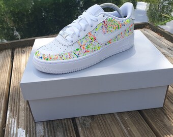 Custom Air Force 1 Neon Nike Af1 Trainers Shoes Pink/ Purple | Etsy