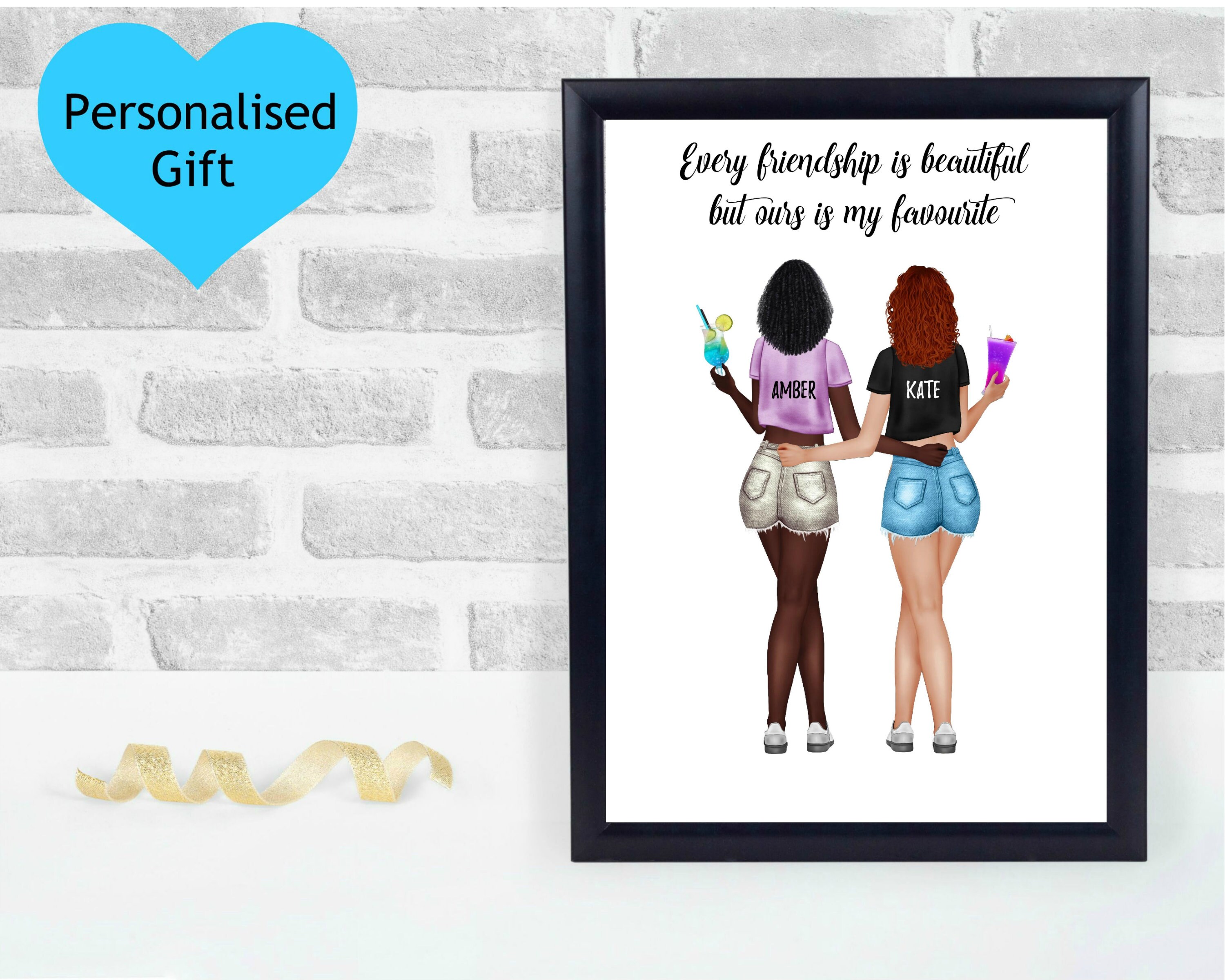 Personalised Best Friend Gift Customised Print Best Etsy