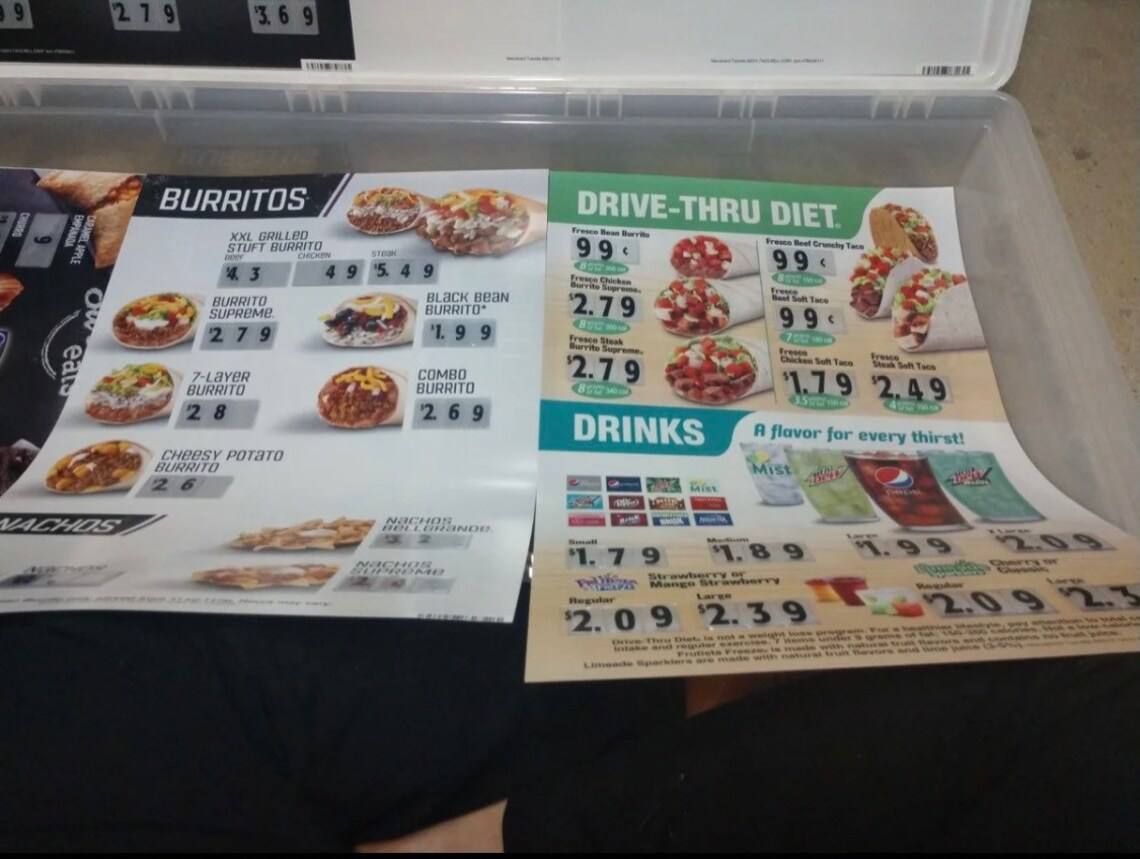 Taco Bell menu cheesy potato burrito resin tray Etsy