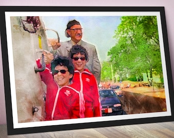 Royal Tenenbaums Chopping it Up / Wes Anderson Inspired Artwork / Movie Fan Gift