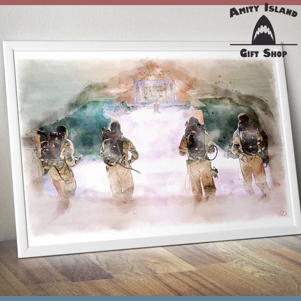 Ghostbusters Wall Print / Who You Gonna Call? / Zuul / Bill Murray / Dan Aykroyd/ Man Cave Decor / Movie Fan Gift