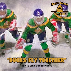 Ducks Fly Together - Mighty Ducks Inspired Hockey Poster - The Flying V
