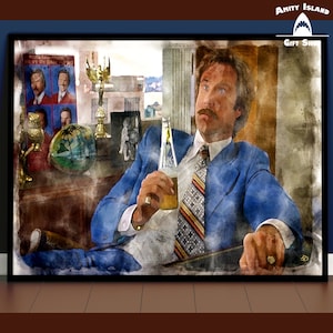 Anchorman Wall Print / Ron Burgundy / Boy That Escalated Quickly / Home Office Decor