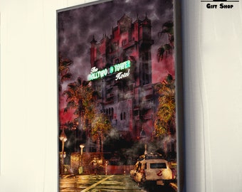 POP MASH-UP - Ghostbusters vs the Tower of Terror Wall Print / Ghostbusters Mash-Up/ Twilight Zone / Disney Hollywood Studios