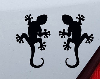 Aufkleber Auto Gecko Salamander 2er Set Eidechse Sticker Gekko Laptop Motorrad