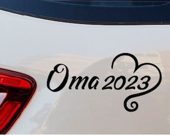 Auto Aufkleber Oma 2024 2023 2022 2021 2020 2019 Autoaufkleber Jahr Herz Enkel Jahreszahl Auto