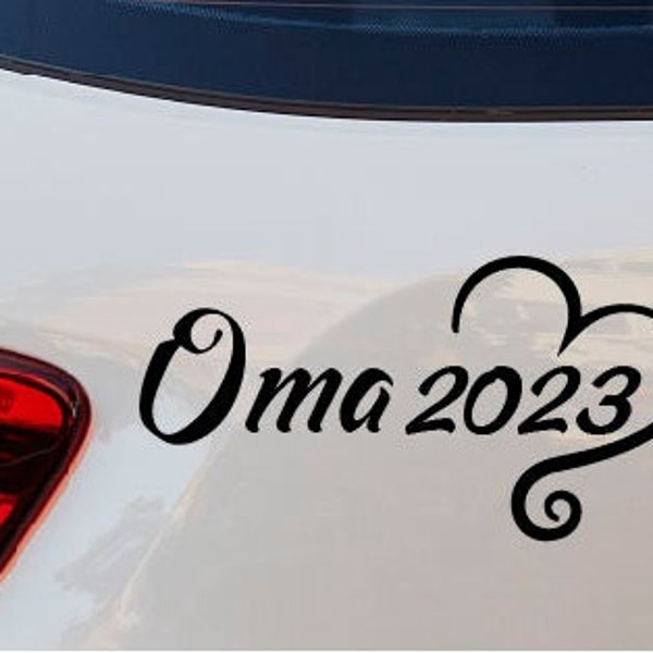 Auto Aufkleber Oma 2024 2023 2022 2021 2020 2019 Autoaufkleber Jahr Herz Enkel Jahreszahl Auto