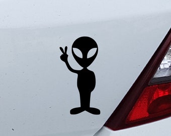 Autoaufkleber Aufkleber Alien Außerirdischer süß Peace Sticker lustig