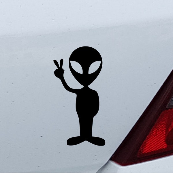 Autoaufkleber Aufkleber Alien Außerirdischer süß Peace Sticker lustig