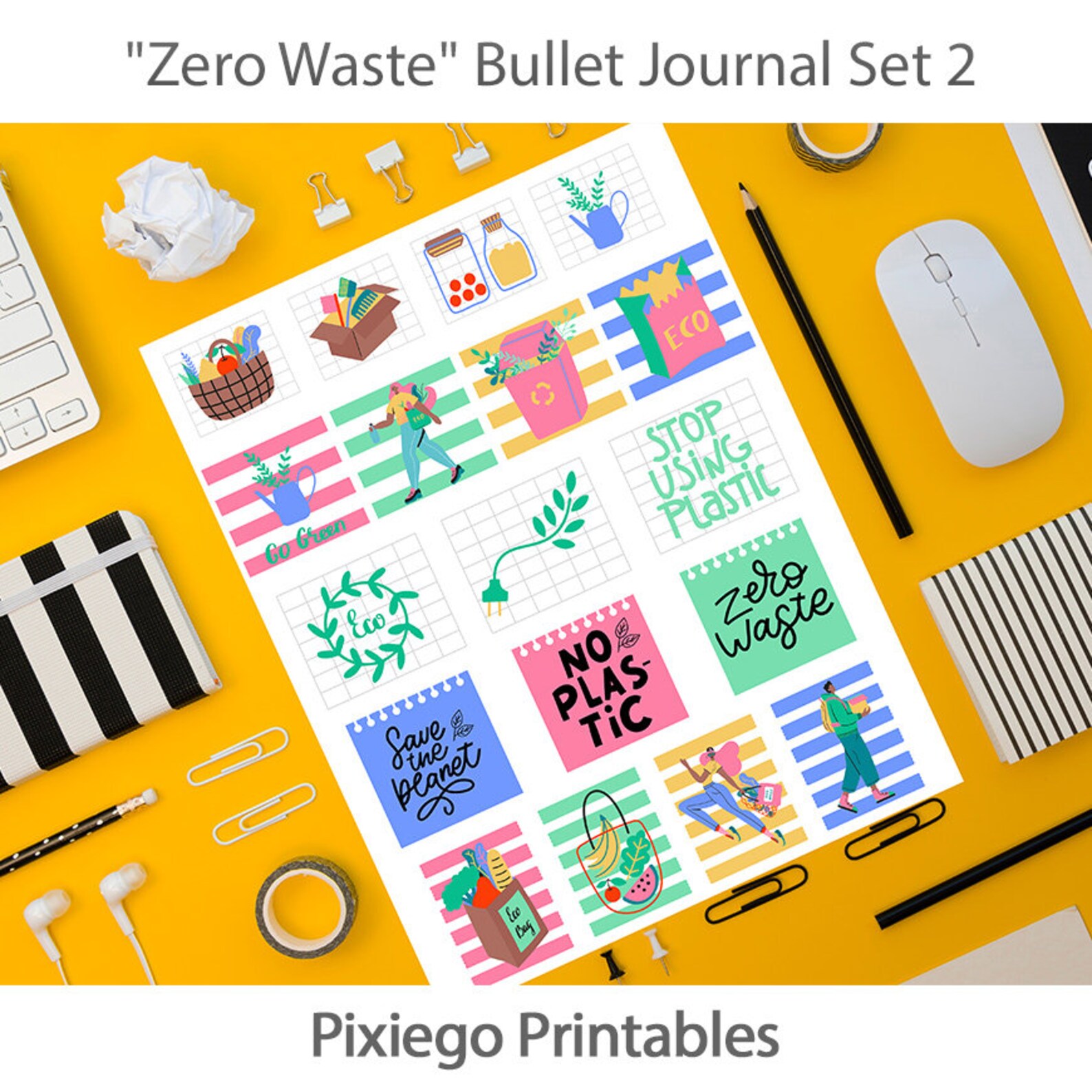 Zero Waste Journal & Planner Set 2 Printable Digital Etsy