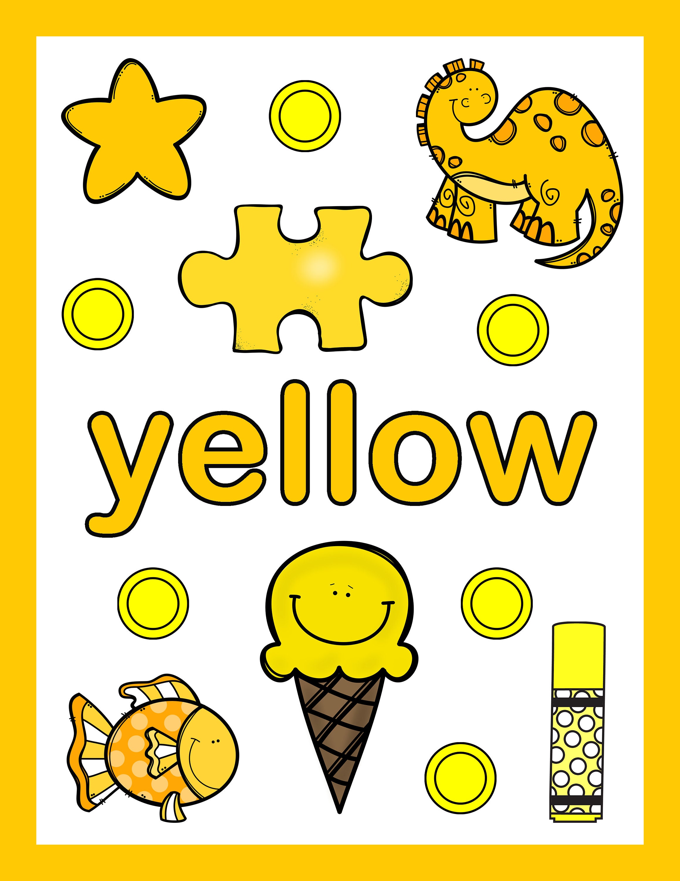 Colors Flash Cards Preschool Kindergarten Homeschool Etsy