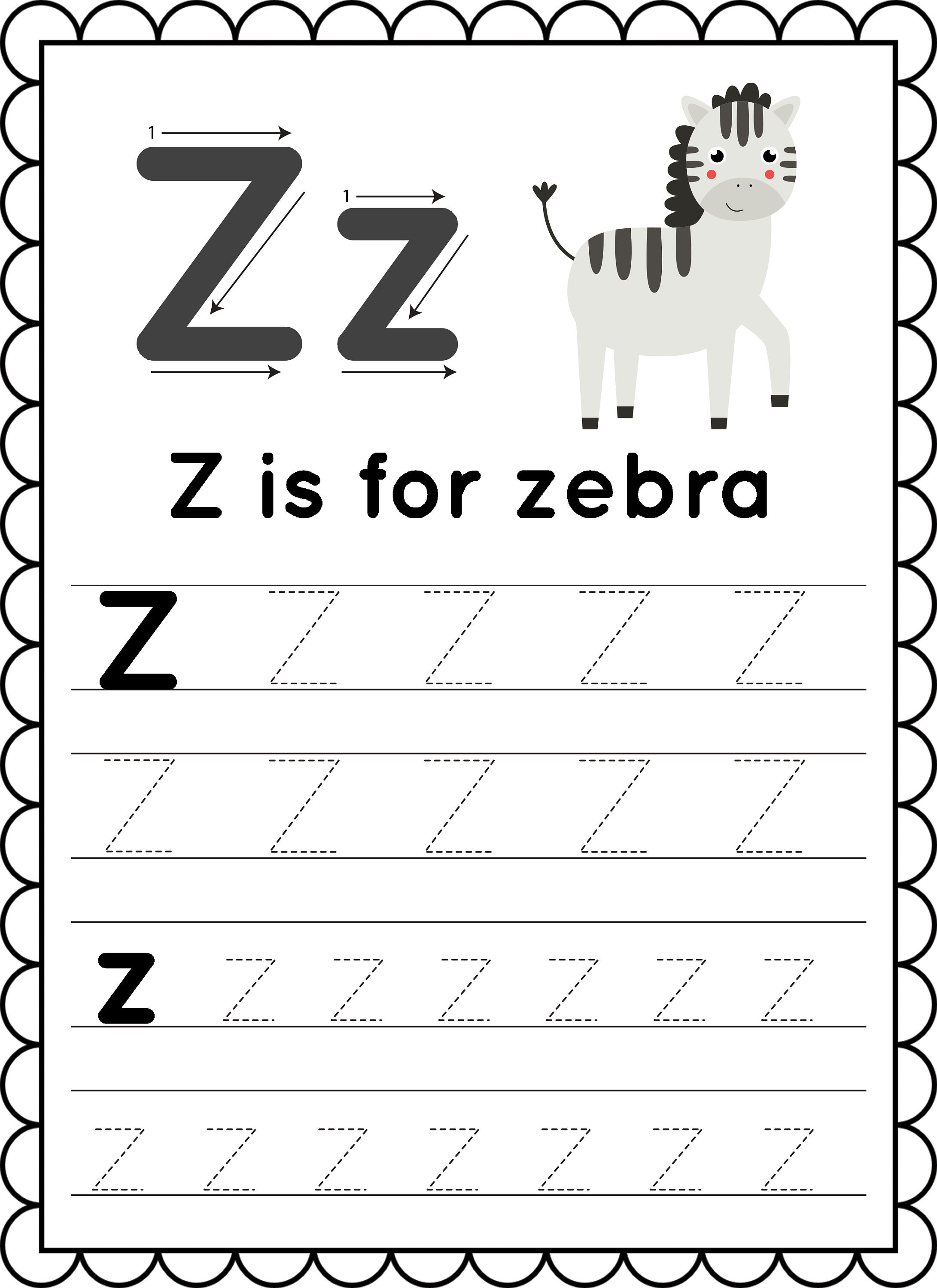 Alphabet Writing Worksheets Preschool Kindergarten | Etsy