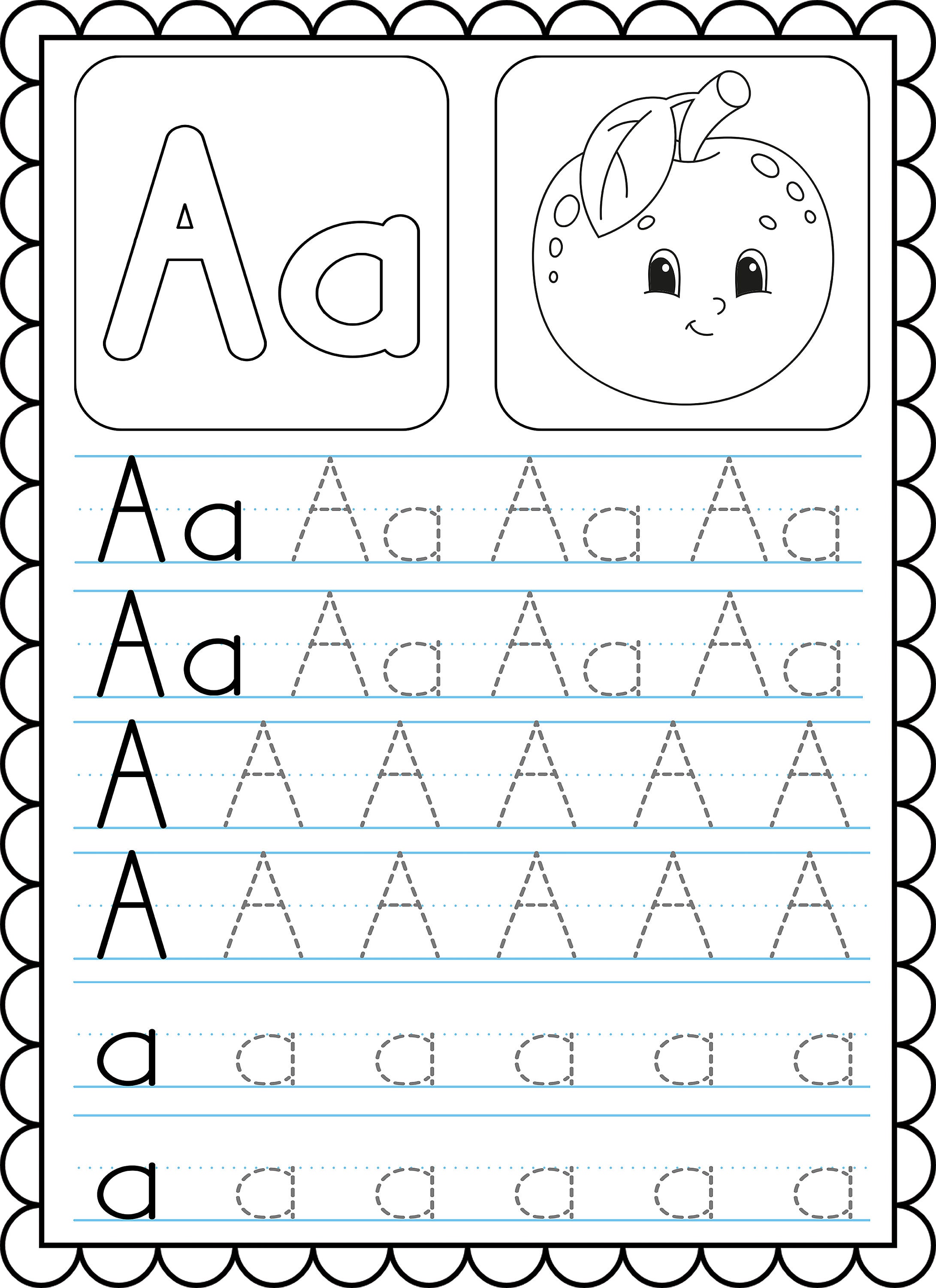 Alphabet Writing Worksheets Preschool Kindergarten | Etsy