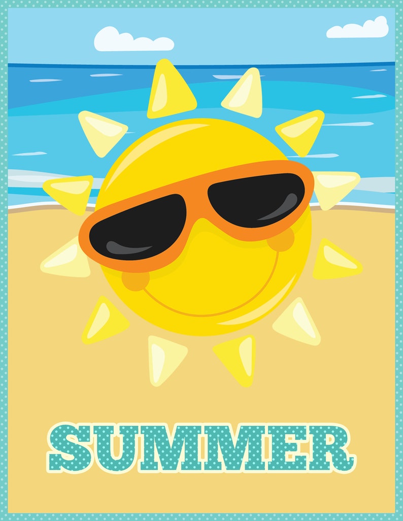 Summer Flashcards Vocabulary Posters Etsy