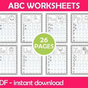 Alphabet Writing Worksheets Jobs Literacy Abc Occupations Etsy