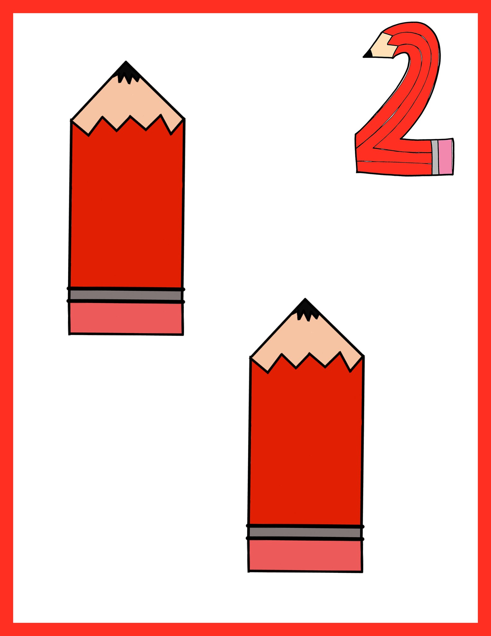 Pencil Numbers Learning Pack Preschool Kindergarten Etsy