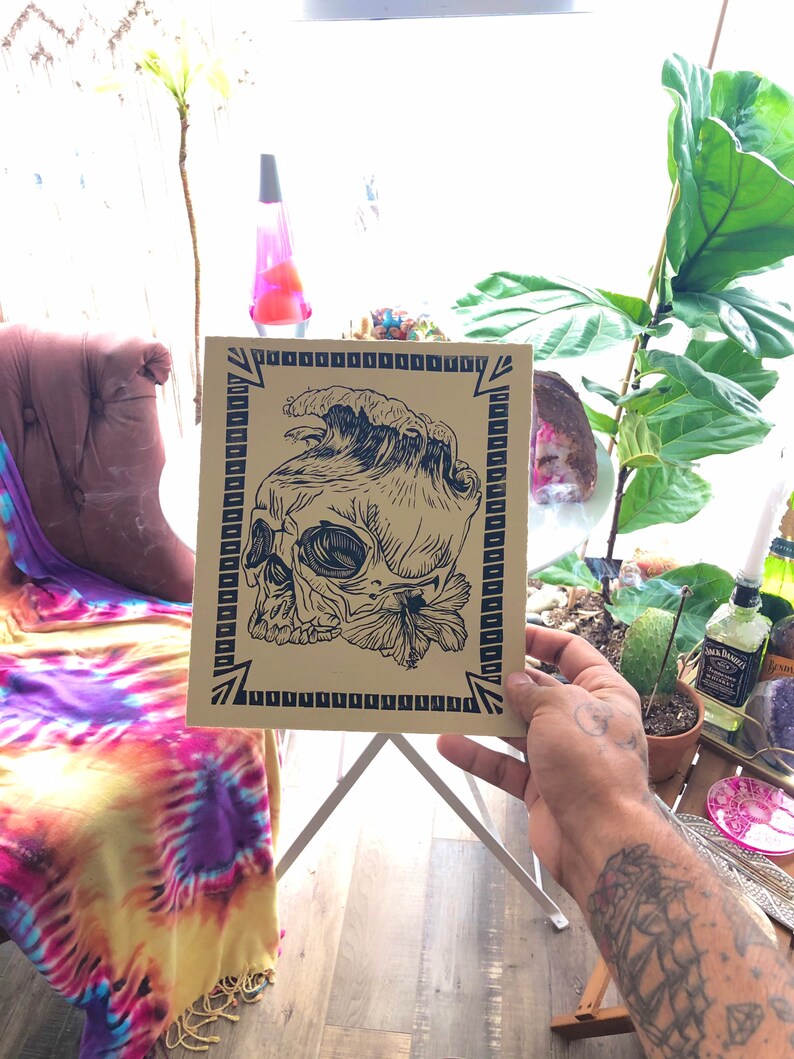 Death Wave LinoCut 7\u2019x8.5\u2019