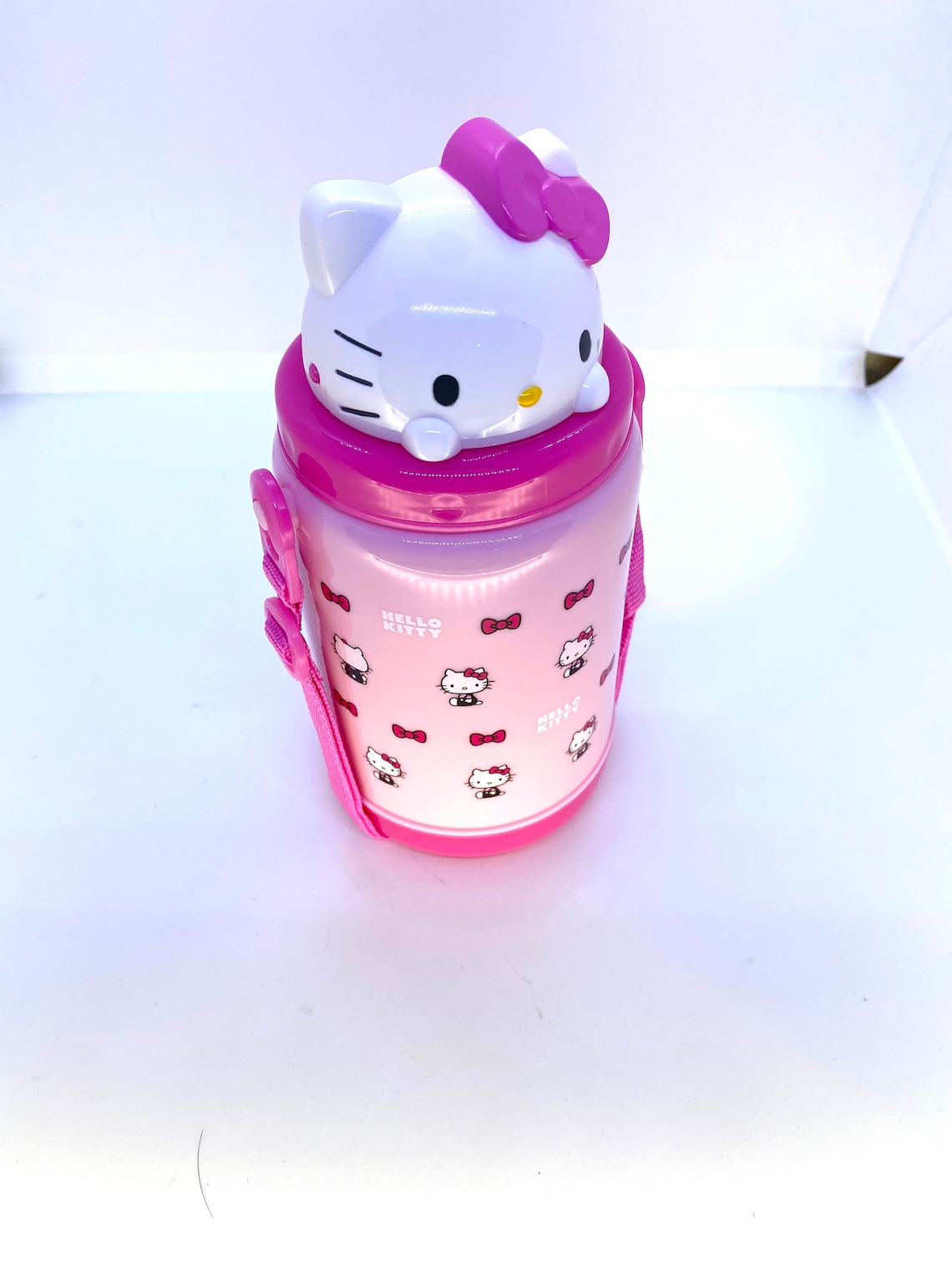 Sanrio Original Hello Kitty Pink Water Bottle With Straw Pop Etsy