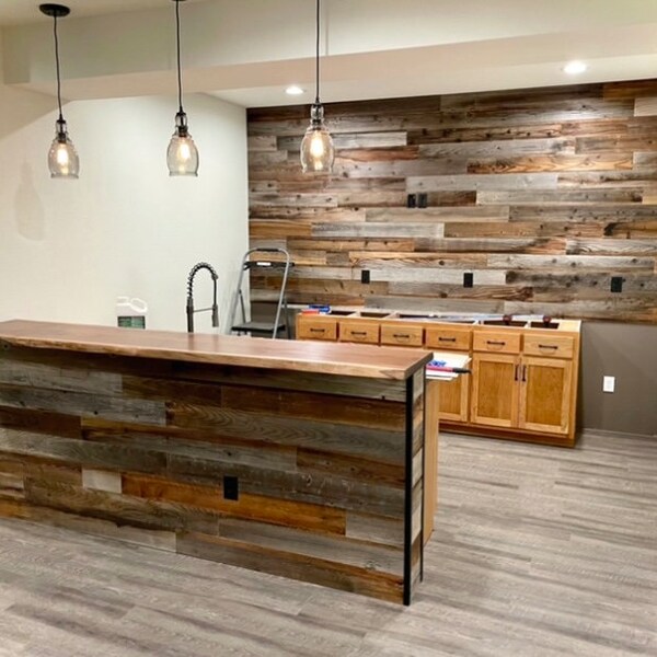 Reclaimed Wood Wall Paneling | Naturally Weathered Barn Wood Siding | Feature Wall Siding | Barn Wood Accent Wall | Redwood Wall