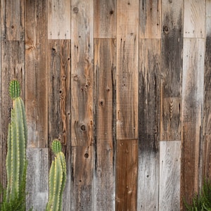 Reclaimed rustic redwood boards, 1x8 barnwood accent wall siding, material for DIY remodels